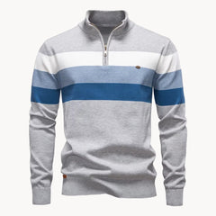 Lazio Knit Quarter Zip Sweater - Heather Gray