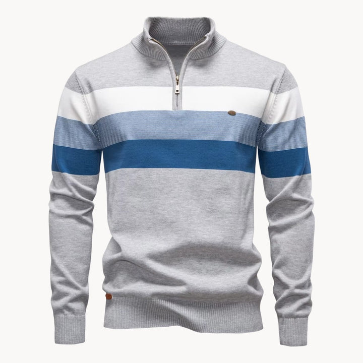 Lazio Knit Quarter Zip Sweater - Heather Gray