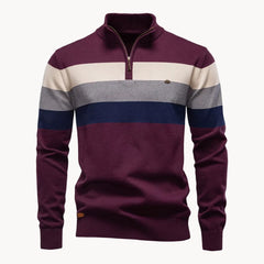 Lazio Knit Quarter Zip Sweater - Merlot