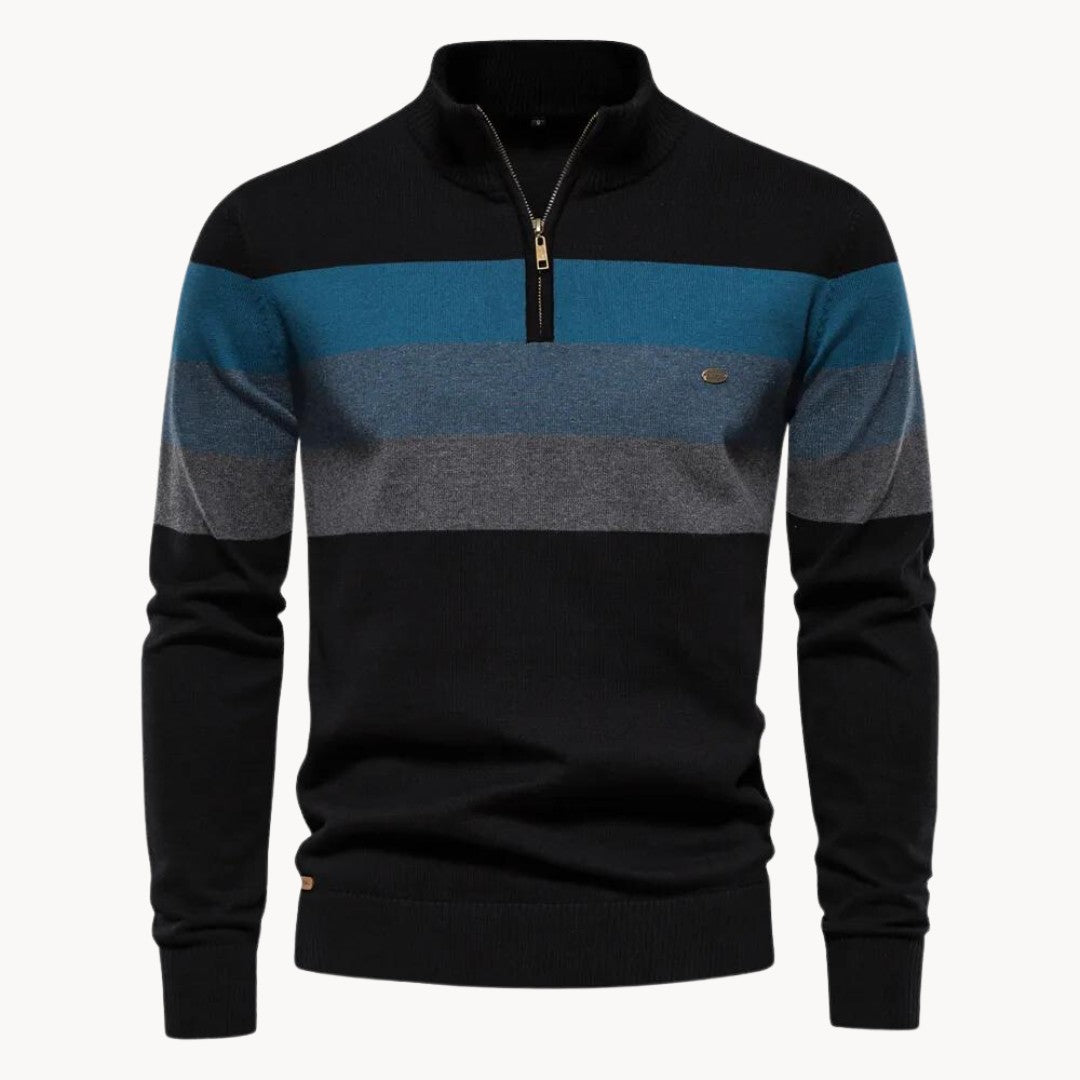 Lazio Knit Quarter Zip Sweater - Onyx