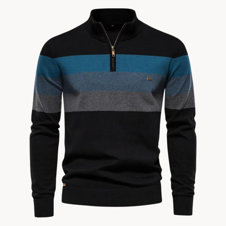 Lazio Knit Quarter Zip Sweater - Onyx