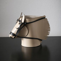 Leather Horse Desk Organizer