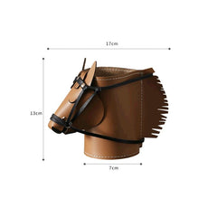 Leather Horse Desk Organizer