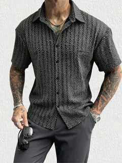 Levan Herringbone Short Sleeve Shirt