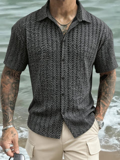 Levan Herringbone Short Sleeve Shirt