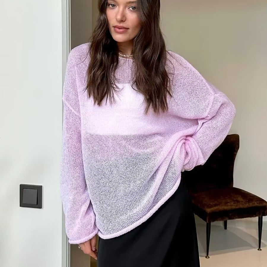 Aria Sheer Knit Pullover