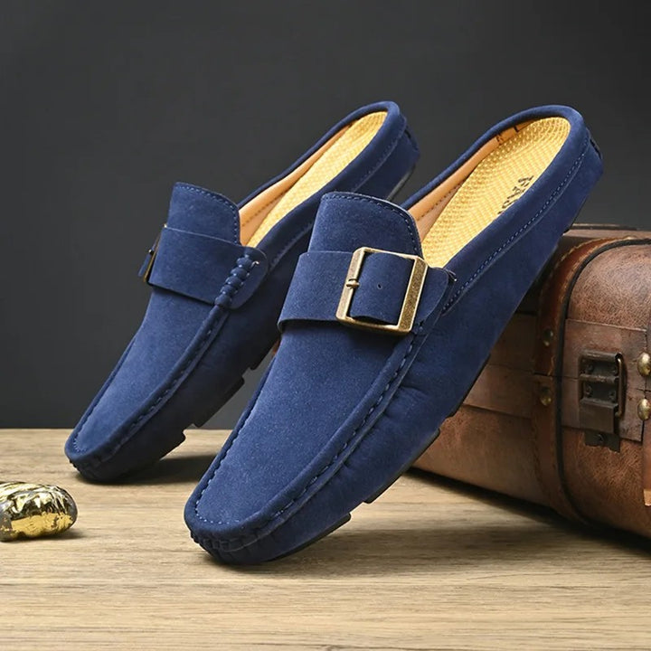 Marchetti Leather Mule Loafer - Cobalt