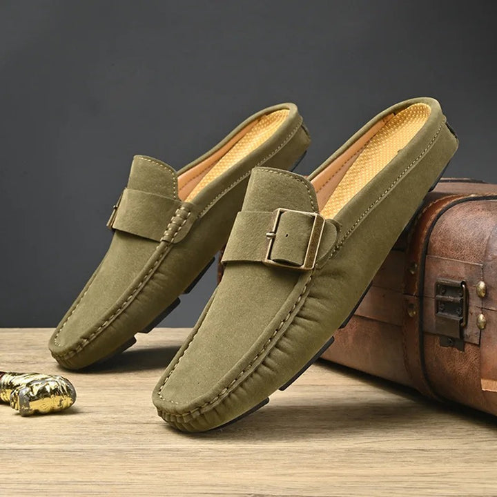 Marchetti Leather Mule Loafer - Olive