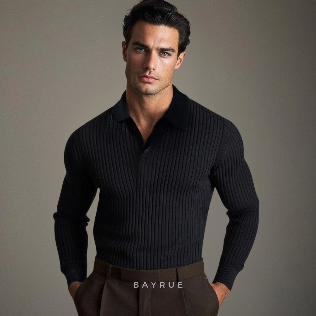 Matera Open Collar Shirt - Black