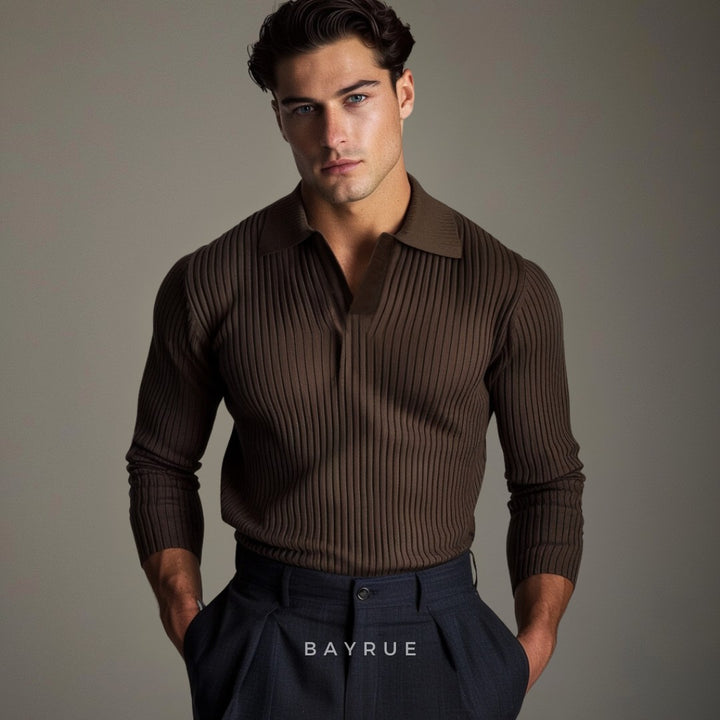 Matera Open Collar Shirt - Espresso