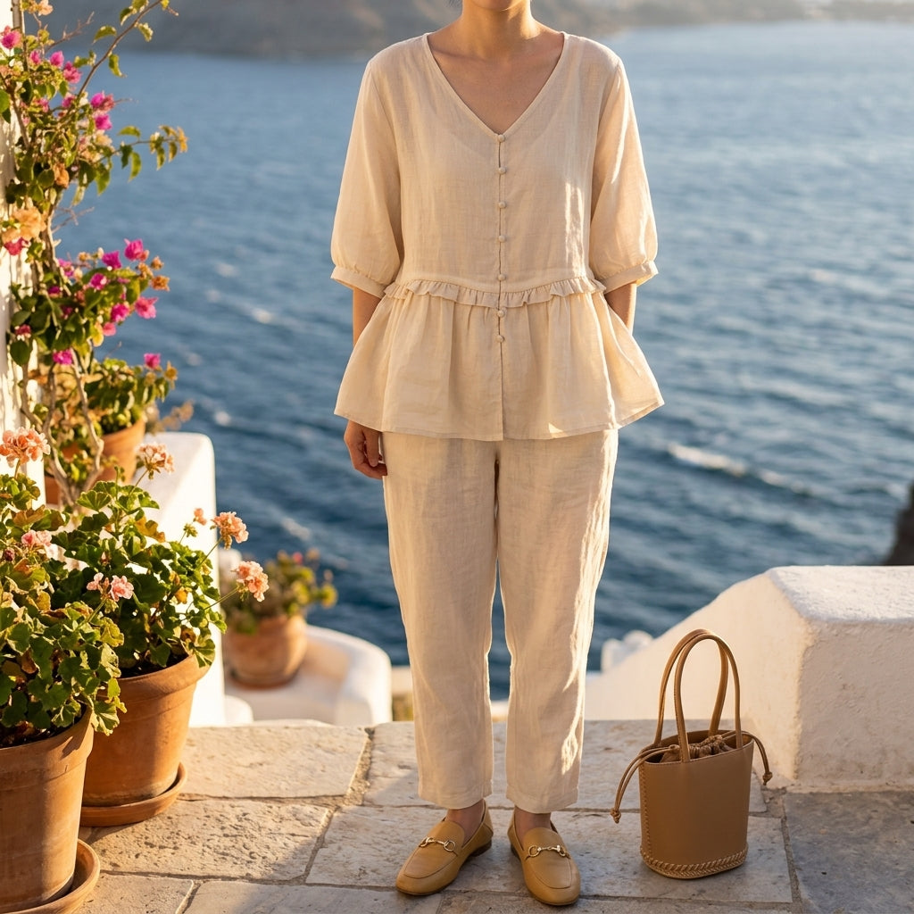 Matera Ruffle Peplum Blouse - Image 1