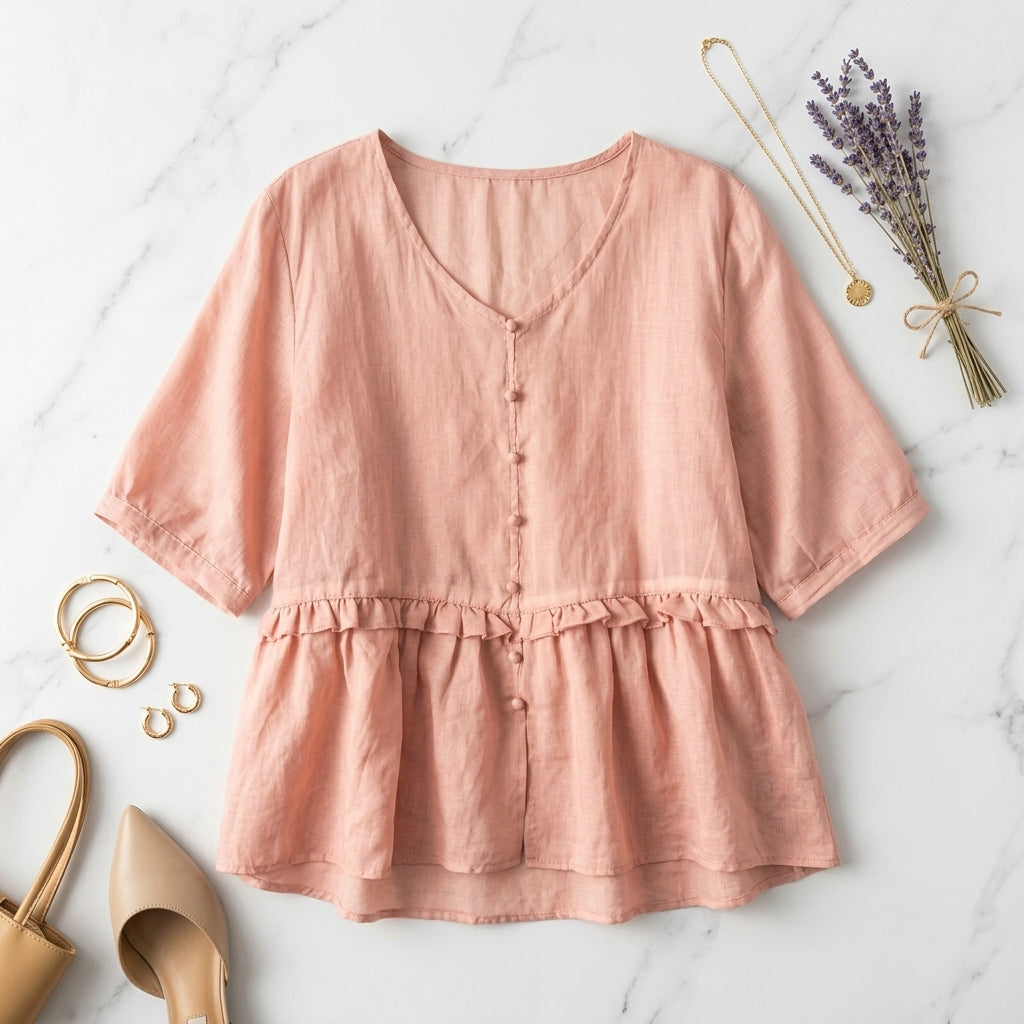 Matera Ruffle Peplum Blouse - Image 2