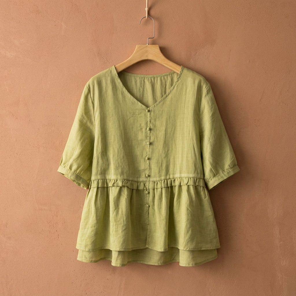 Matera Ruffle Peplum Blouse - Image 4