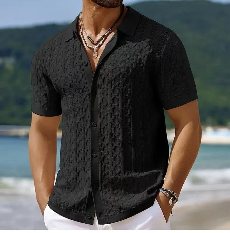 Menton Knit Polo - Black