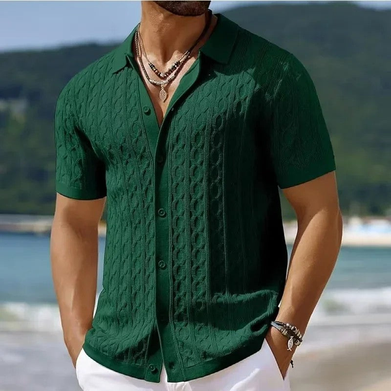Menton Knit Polo - Forest Green