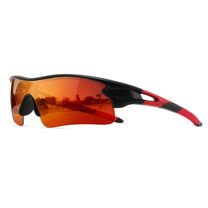 Momentum Sports Sunglasses - Black / Lava Mirror