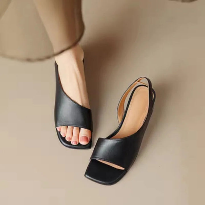 Monforte Metallic Block Sandals - Obsidian