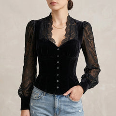 Montaigne Velvet Lace Blouse
