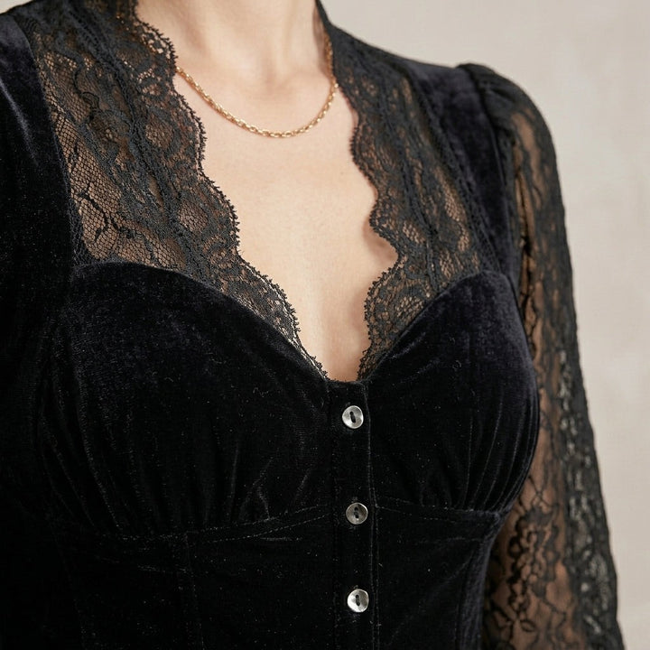 Montaigne Velvet Lace Blouse
