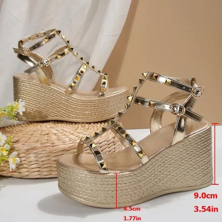 Montara Studded Wedge Sandals