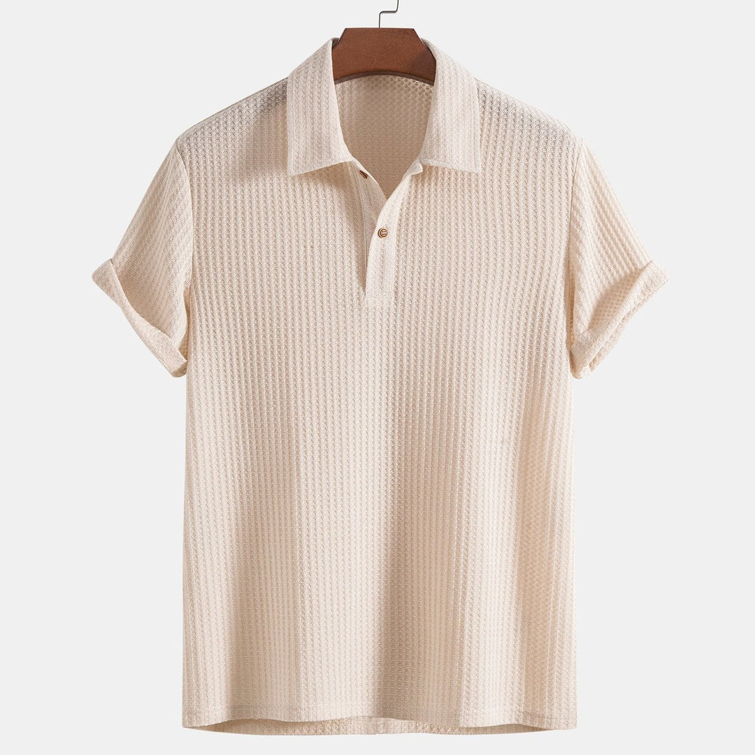 Montclair Waffle Knit Polo - Beige