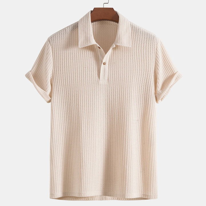 Montclair Waffle Knit Polo - Beige