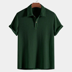 Montclair Waffle Knit Polo - Forest Green