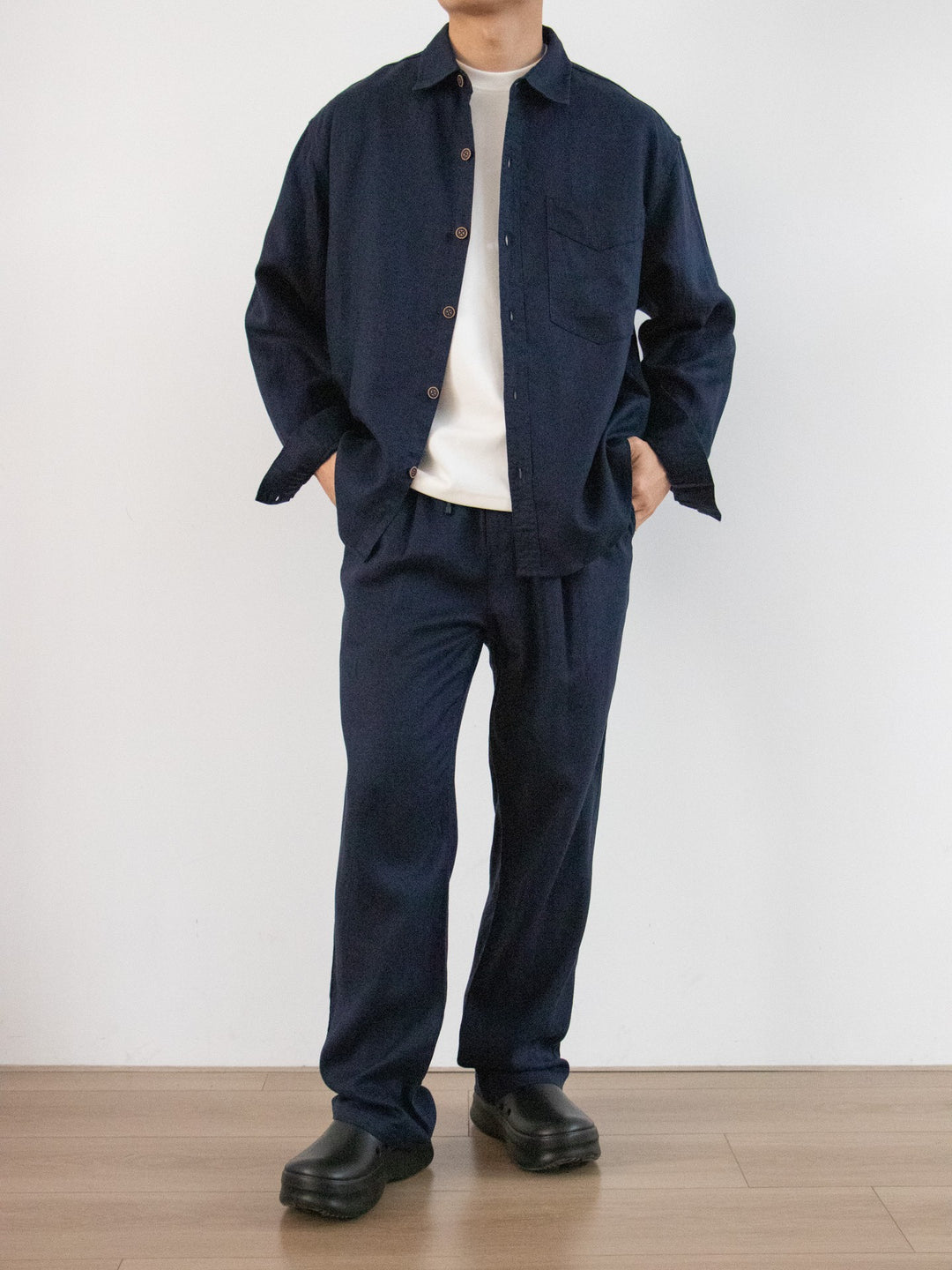 Montreux Lyocell Shirt Pants Set - Navy