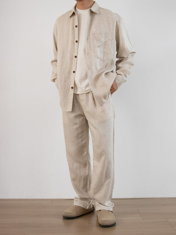 Montreux Lyocell Shirt Pants Set - Oatmeal