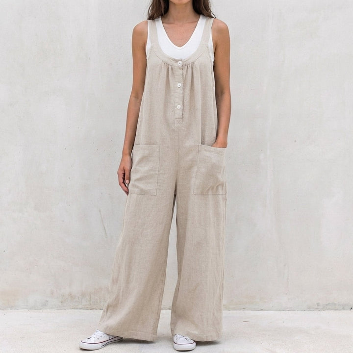 Montreux Wide Leg Jumpsuit - Sandstone