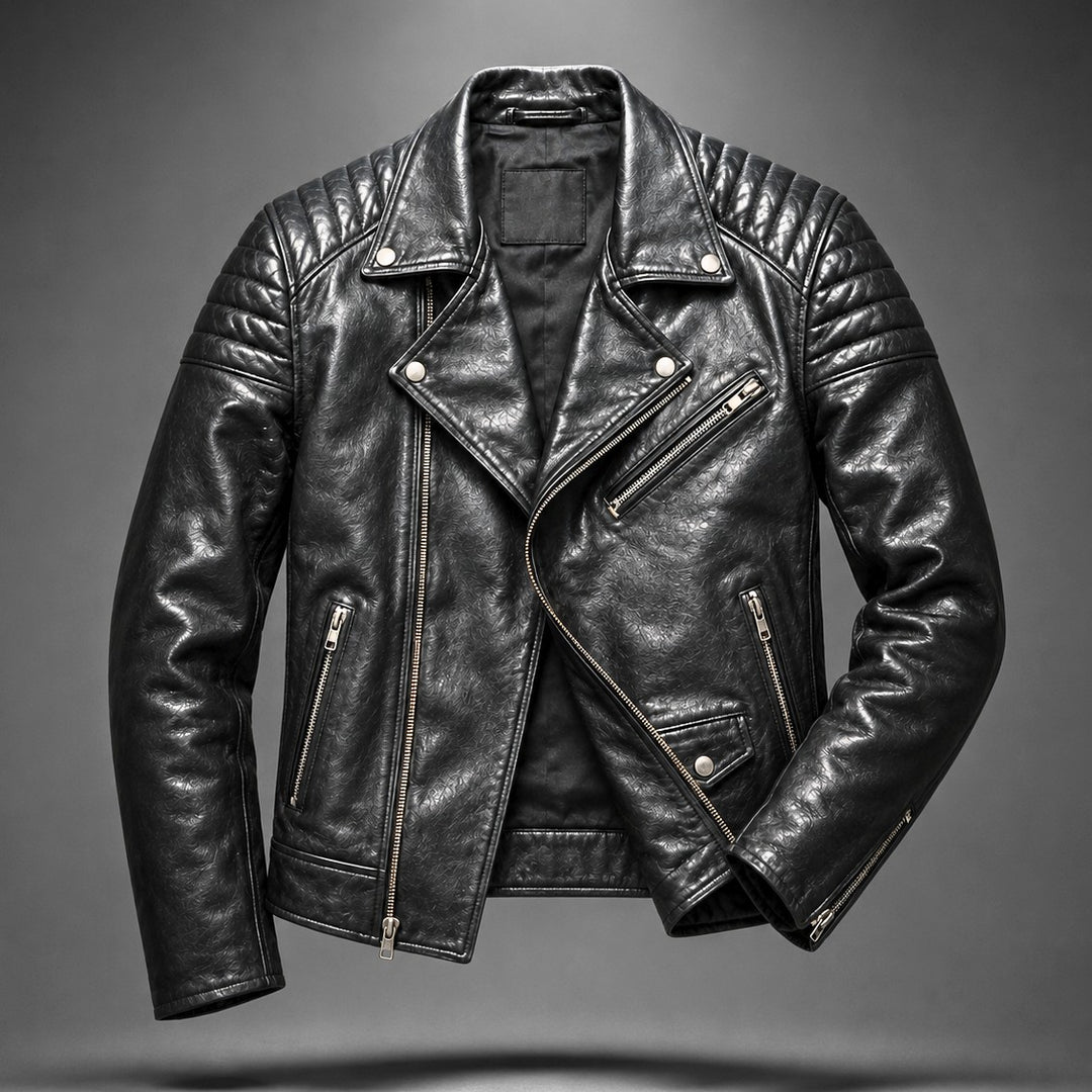 Montrose Leather Moto Jacket - Obsidian Black