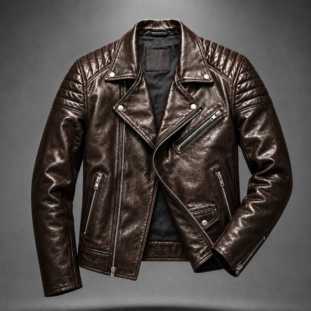 Montrose Leather Moto Jacket - Vintage Bourbon