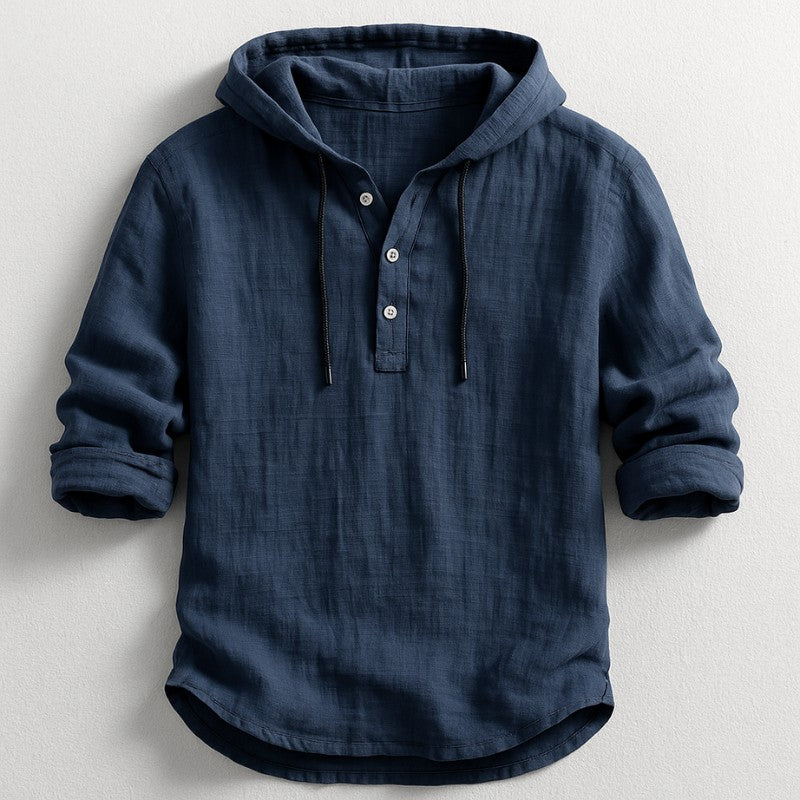Mulford Hooded Long Sleeve - Deep Indigo