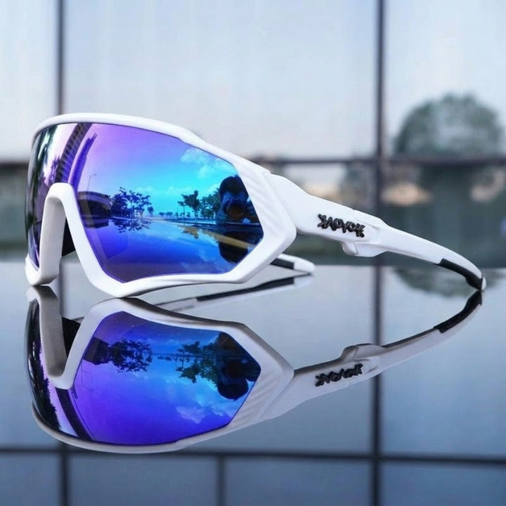 Nomad Polarized Sunglasses - Polished White / Pacific Flash