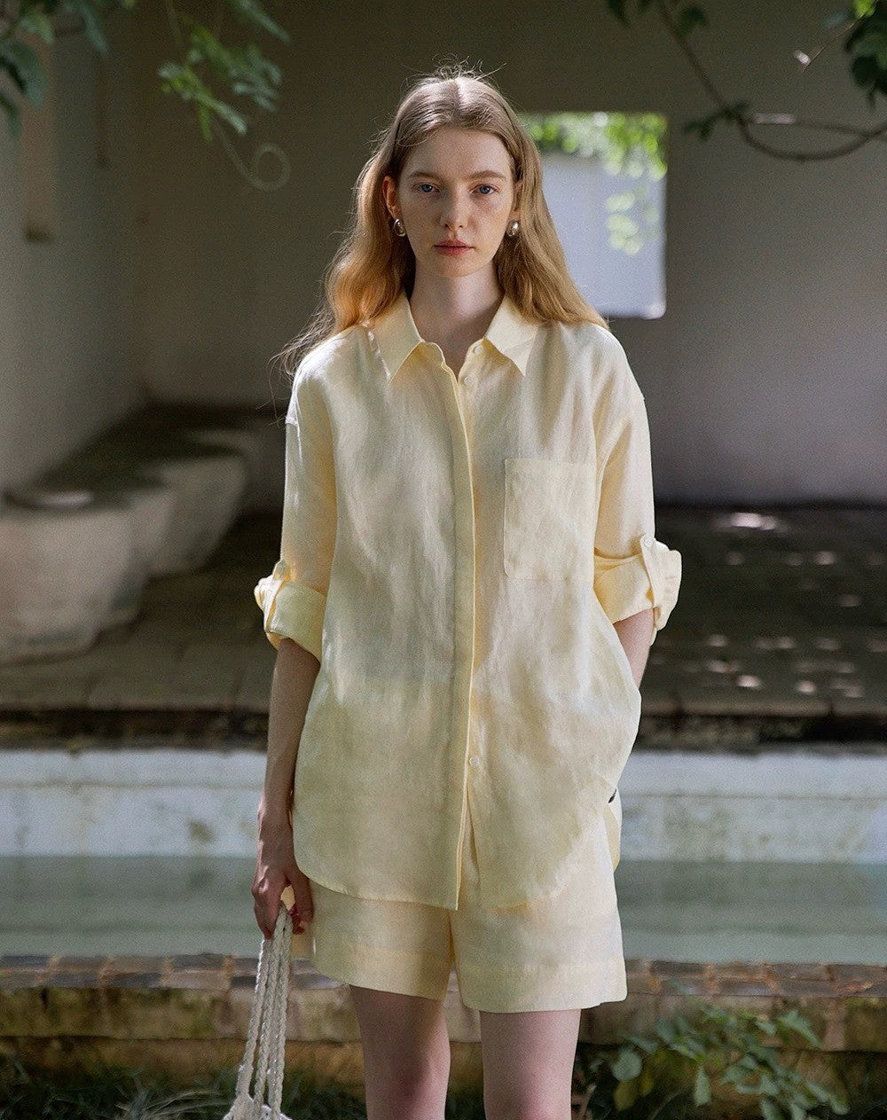 Ostia Summer Linen Set - Pale Yellow Set