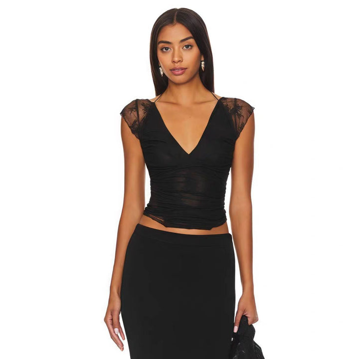 Solara Lace Trim Camisole - Onyx Black