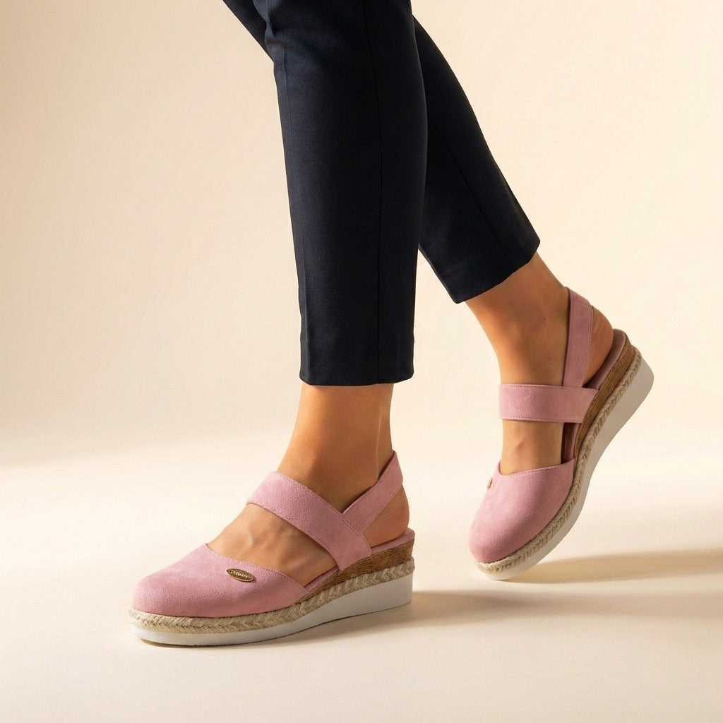 Olbia Slingback Wedge Sandals - Blush Pink