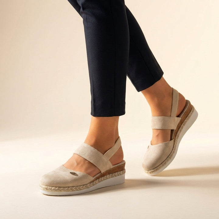 Olbia Slingback Wedge Sandals - Ecru