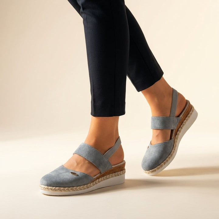 Olbia Slingback Wedge Sandals - Pebble Grey
