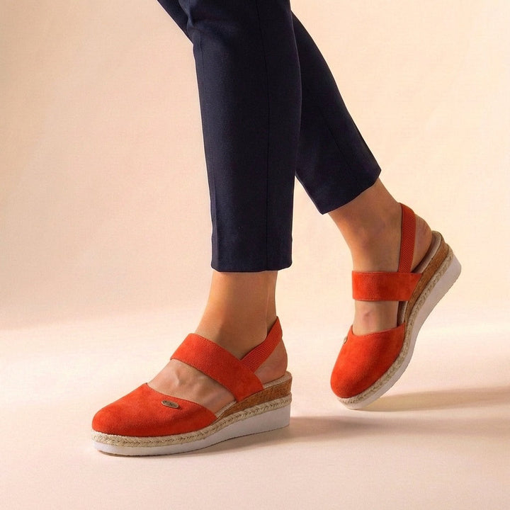 Olbia Slingback Wedge Sandals - Terracotta