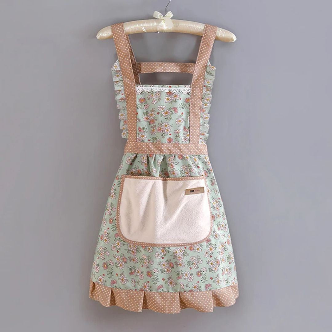 Olbia Linen Apron - Forest Green