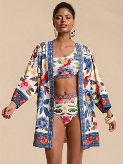 Sorrento Parrot Print Kimono