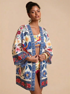 Sorrento Parrot Print Kimono