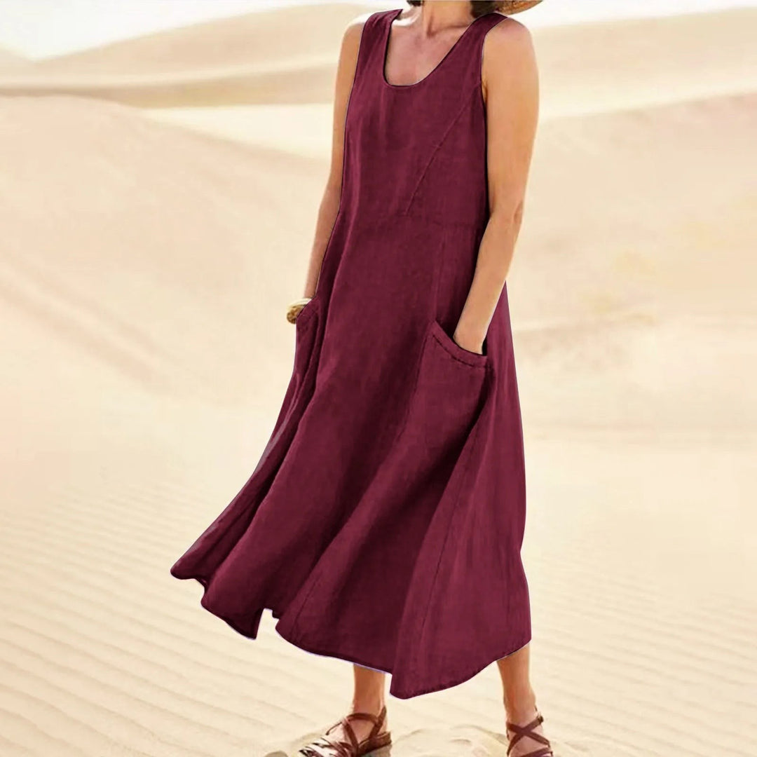 Palma Linen Sleeveless Maxi Dress