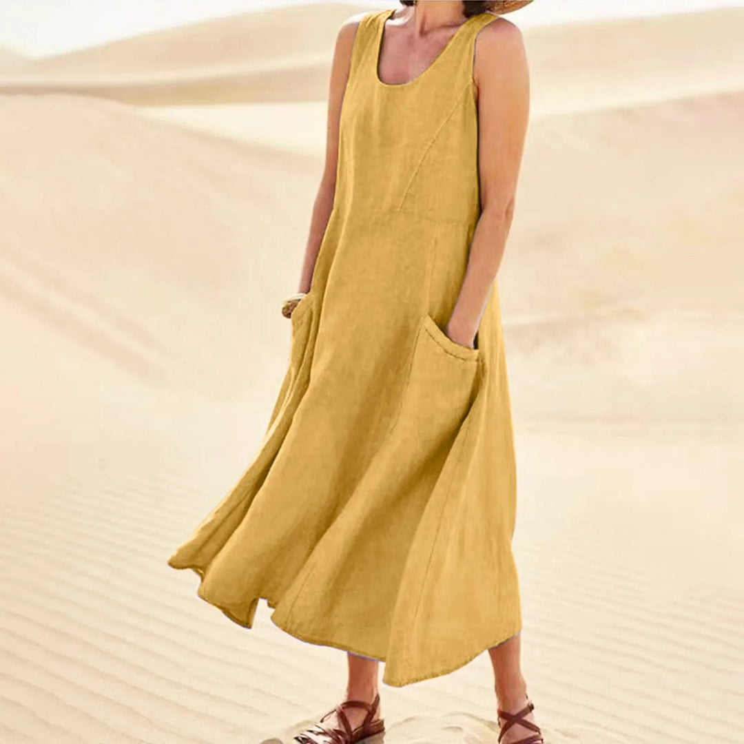 Palma Linen Sleeveless Maxi Dress