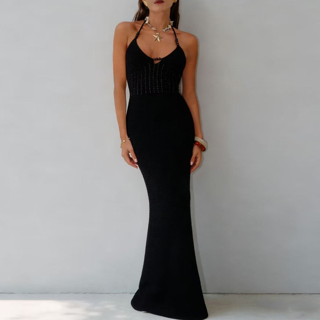 Patmos Beaded Cover-Up Maxi - Black