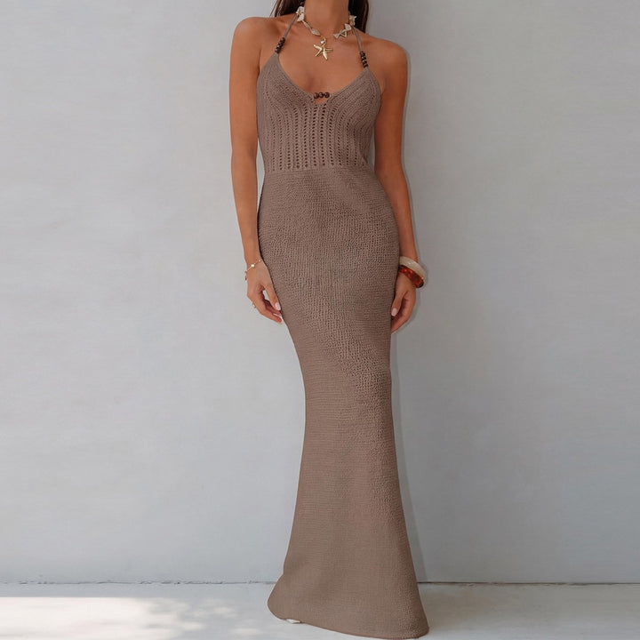 Patmos Beaded Cover-Up Maxi - Khaki