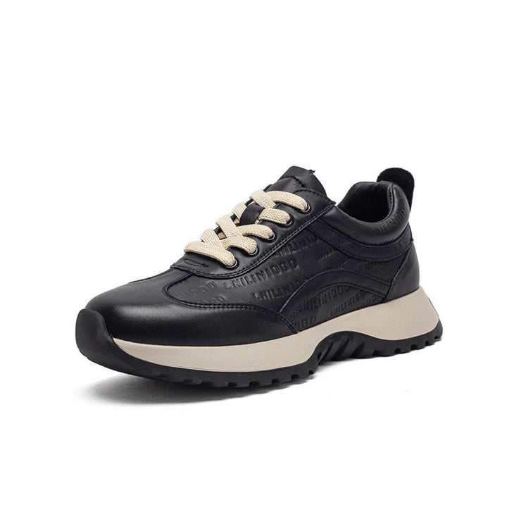 Pavia Genuine Leather Sneakers - Black
