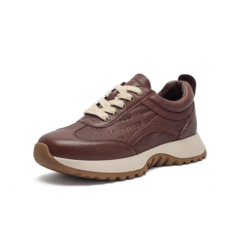 Pavia Genuine Leather Sneakers - Espresso