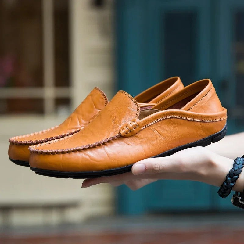 Pembroke Genuine Leather Loafers - Mustard